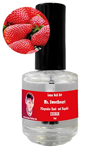 Nagelöl ESSBAR ERDBEERE 15ml mit Pinsel Handöl Pflegeöl LANGANHALTENDER Duft super lecker Nagelhautschutz