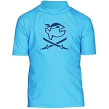 iQ-Company UV 300 Shirt Kiddys Jolly Fish - Camiseta con manga corta de natación para niños, color turquesa