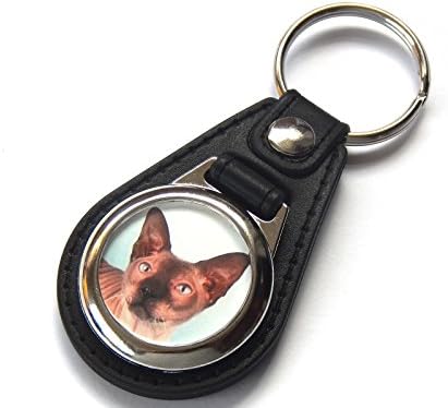 Moody Motorz PETERBOLD Furless Cat Kitten Quality Leather and Chrome Keyring