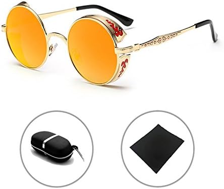 Retro Hippie Circle Punk Sunglasses Round Metal Frame Men Women Vintage Circle Lens Eyewear HUANXIN