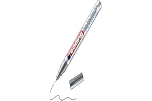 ‎EDDING edding 780 Glanzlackmarker - silber - Packung mit 1 Lackmarker - extra-feine Rundspitze 0,8 mm - Lackstift für Glas, Stein, Holz, Kunststoff und Papier - wasserfest, stark deckend, sehr dünn