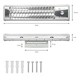 ECD Germany Wickeltisch Heizstrahler 1200 W 3 Stufen 2 Quarzstangen Wärmestrahler Blockstrahler Zugschalter Quarzstrahler Wandmontage - 2