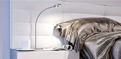 Preisvergleich Produktbild GedoTec® Flexible LED-Leuchte Spotleuchte Leseleuchte Bettleuchte 3018 Aluminium silberfarben / Nachttisch-Lampe mit Berührungsschalter / 24V Netzteil mit Schalteranschluss / LED-Lampe kaltweiß 4000 K / Spotbeleuchtung geprüft nach IP20 / Montage: aufgesetzt / Markenqualität für Ihren Wohnbereich