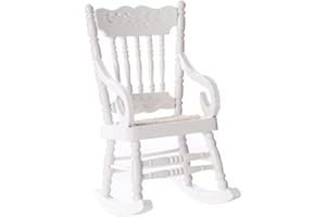 AZURAOKEY Sedia a dondolo in miniatura, scala 1:12, accessori for mobili in legno, mini casa delle bambole in legno, for la casa delle bambole accessori mobili decorazione (A)