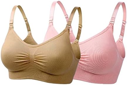 Single or Double Pack Seamless Nursing Maternity Bra Padded Breastfeeding Drop Cup Sleep Comfortable Comfort Bra Crop Top Wire Free