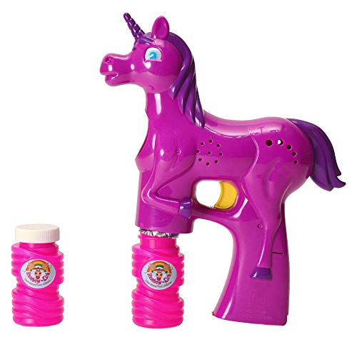 Preisvergleich Produktbild trendaffe Einhorn Seifenblasenpistole mit Licht in pink - Seifenblasen Pistole