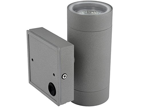 LED Wand-leuchte Up & Down IP54 für Außen inkl.2x LED Leuchtmittel 3W warm-weiß 2700K für 230V | Oberfläche Alu Grau | Modernes Design - 4