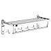 Produktbild LQRYJDZ Bad Wand Locher Handtuch Lagerung Storage 90 ° Faltdesign, Bad, Küche, Bad Hautpflege Lagerregal, Edelstahl mit 5 Haken (Silber) (Color : Silver, Size : 59.4 * 17.7cm)