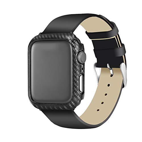 Preisvergleich Produktbild YusellYu_Mädchen Strampler Jumpsuit Yusell Ultradünne kohlefaser fällen schützende stoßstange case Abdeckung für Apple watch4 44mm