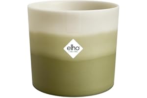 Elho Colour Gradiant Rond 14cm - Maceteros Decorativos Interior - 100% Plástico Reciclado - Ø 13.8 x H 12.4 - Verde/Verde Bambú