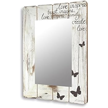 moebel direkt online Spiegel mit Ablage Spiegel used-look weiß: Amazon