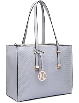 Miss LuLu Handtasche Damen Aktentasche Henkeltasche Unitasche Schultertasche Tote Bag Retro Elegant Groß (LT6636...