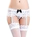 Produktbild MERICAL Damen Spitzenoberteil Strümpfe Strümpfe Strumpfhalter Set(Freie Größe,Weiß)