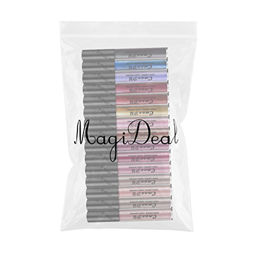 MagiDeal 15 Farben Flüssigkeit Matt Lipgloss Set Lang Anhaltende Kosmetik Make-up Glanz Lippenstift - 2