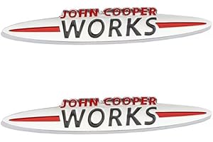 RICHARD'SJDM JCW Emblem Sticker John Cooper Works Adhesive Car Emblem Cooper S Badge (2pcs Silver)