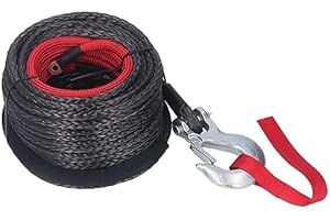 EJOYOUS Corda Sintetica per Verricello, Corda in Plastica Sintetica 30M Verricelli Argano Resistente Ai Raggi UV Corda Forestale Resistente All'Usura Corda per Rimorchio per Verricello