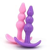 Four Plus One Soft Silicone Plug Smooth Body Massage Toy Set of 2,Pink and Purple