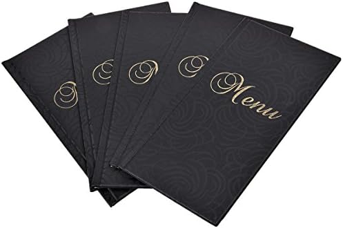 Pack of 5 Black Metallic Langformatige Menu Menu 33 x 17.5 cm