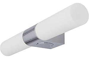 Lindby Applique Murale Ziva à intensité variable (Moderne) en Argent Métal e. a. pour Salle de bain (à 2 lampes, E14) Luminaire salle Lampe WC