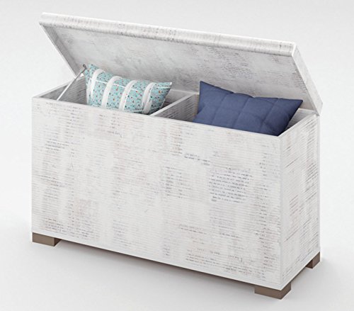 Abitti Baúl con Dos departamentos Independientes en su Interior, melamina, de Medida 90x49, Color Blanco Collage