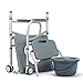 Produktbild WUJIU auf Rädern Kommode, Drive Medical Aluminium Dusche Kommode Rollstuhl Höhe Verstellbar, Ältere Menschen, Schwangere Frau, Baden, Multifunktions-Sitz