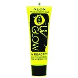 UV Glow Neon Face and Body Paint - 1x 10ml Yellow