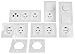 Produktbild Schalter und Steckdosen Set Flair ''Wohnlandschaft Livestyle'', 19-teilig, Glas/Weiß