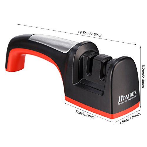 Homdox® 2536 Messerschärfer Messerschleifer Keramik mit zwei Stufen rot-schwarz - 2