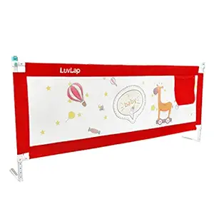 Luvlap Bed Rail Guard for Baby/Kids Safety (180 x 68 CM), Portable & Foldable Bed Rail (Red)