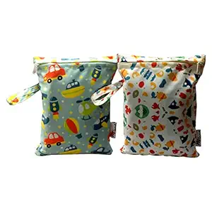 My Fav Spiral Print Multiutility Wet Dry Pouch/Diaper Bag/Travel Pouch/Travel Kit - Pack of 2