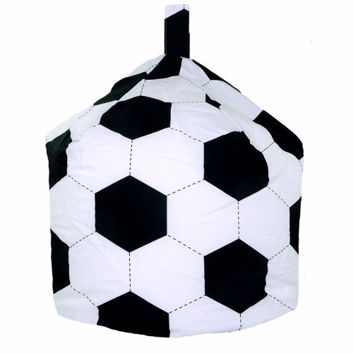 Children’s Cotton Black & White Football Bean Bag with Filling