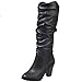 Produktbild Stiefel Damen Boots Leder Boots Frauen Winter Plüsch Stiefel High Heel Combat Boots Wild Outdoor Freizeitschuhe Party Mittel Stiefeletten ABsoar