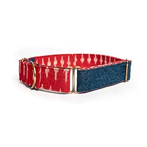 PetWale Blue Denim Dog Martingale Collar - (Size : Large)