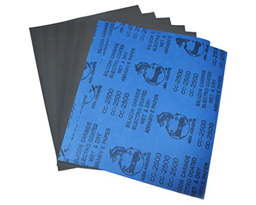 10 Stück Blatt Schleifmittel Schleifpapier 22,9 x 27,9 cm Zoll (230 x 280 mm), 2500 Körnung Silikon-Karbid-, Wet/Dry