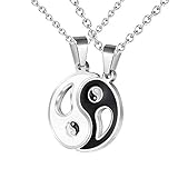 Kette schwarz herren damen edelstahl Anhängergröße: 25mm * 25mm; Männer kettenlänge: 50cm * 3mm; Frauenkette: 45cm * 2mm