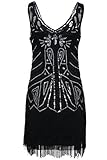 1920er Stil Kleid: Besteht aus Polyester und Pailletten. Länge: Knielang; Befestigung: Reißverschluß.