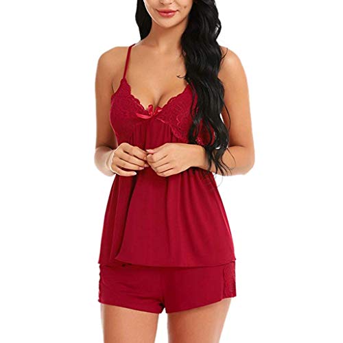 Preisvergleich Produktbild JUSTSELL Pyjamas Damen SetSexy Negligee Nachtwäsche Nachthemd Spitze Spitzenoberteil Hosen Dessous Reizwäsche Sleepwear Für Damen Geschenk Für Frauen