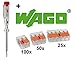 Produktbild Aktionspaket Wago Serie 221 Verbindungsklemmen 175 Stück 1x Phasenprüfer - Schraubendreher / Typ 221-412 VPE = 100Stück / Typ 221-413 VPE = 50Stück / Typ 221-415 VPE = 25Stück