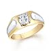 VK Jewels Traditional Gold and Rhodium Plated (CZ) Solitaire Ring - FR1096G [VKFR1096G] RS.161.00
