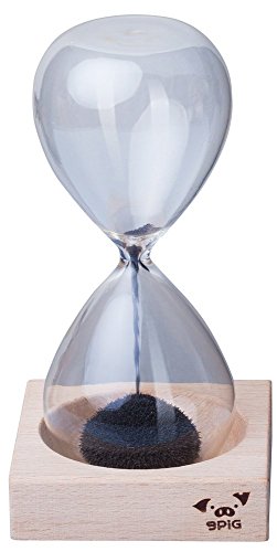 VENKON – Kreative Magnet Sanduhr aus mundgeblasenem Glas mit magnetischem Holzständer – Laufdauer: ca. 30 sek. - 4