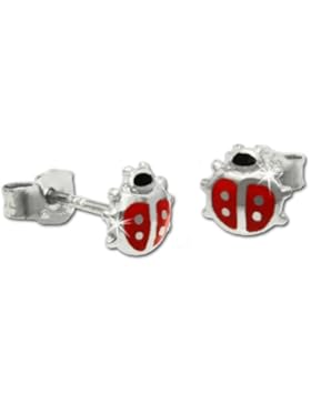 Tee-Wee Kinder Ohrring roter Marienkäfer Ohrstecker 925er Silber Kinderohrstecker Kinderschmuck SDO211R