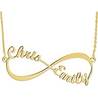 Collier Infini Personnalisé avec Prénoms en Plaqué Or - Personnalisation Gratuite