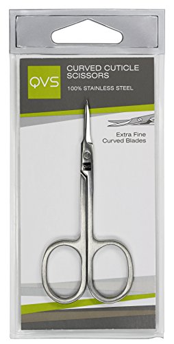QVS Curved Cuticle Scissors, Extra Fine, Medium Base, Pack of 1