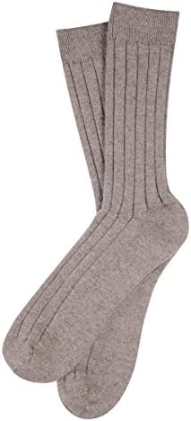 Men's Grey Cashmere Mix Socks Size Large (Large, Brown)