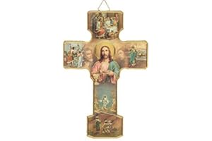 rosarybeads4u 5" Wood MYSTERIES OF THE LIGHT Crucifix Cross Wall Hanging