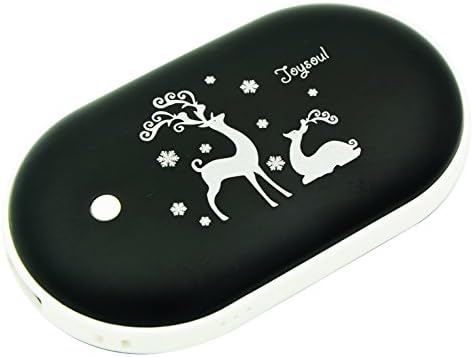Power Bank Hand Warmer, JoysoulEU Rechargeable Double-sided Hand Warmer 5200mAH Power Bank Portable Pocket Hand Heater USB Mobile External Back up Battery Charger (Black)