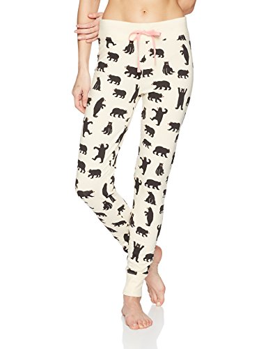 Hatley Pyjama Leggings Bas, Blanc (Black Bears on Natural), M Femme