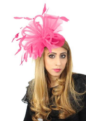 Black Velvet 8 Inch Sheer Ascot/Kentucky Derby Fascinator Hat With Headband - Cream