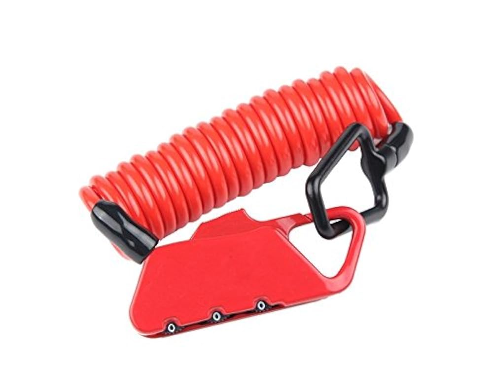 ATTOUPAN k-2 N Mini Kabel Lock Anti Diebstahl Code Lock Stahl Kabel Schloss für Fahrrad Outdoor (Rot)