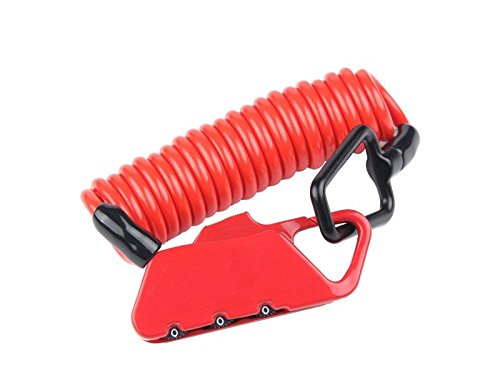 ATTOUPAN k-2 N Mini Kabel Lock Anti Diebstahl Code Lock Stahl Kabel Schloss für Fahrrad Outdoor (Rot)